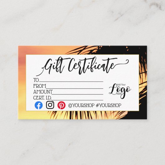 MARKETING IHRES LOGO-Geschenkgutscheins hinzufügen Visitenkarte (Vorderseite)