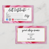 MARKETING IHRES LOGO-Geschenkgutscheins hinzufügen Visitenkarte (Vorne/Hinten)