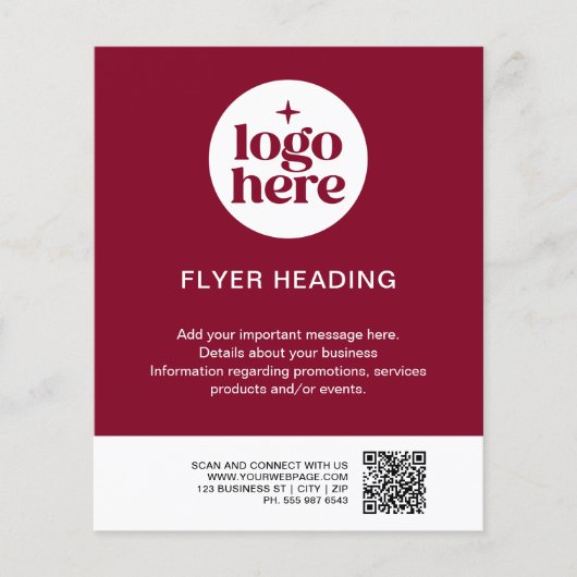 Marketing Individueller Logo-Text QR-Code Geschäft Flyer (Vorne)