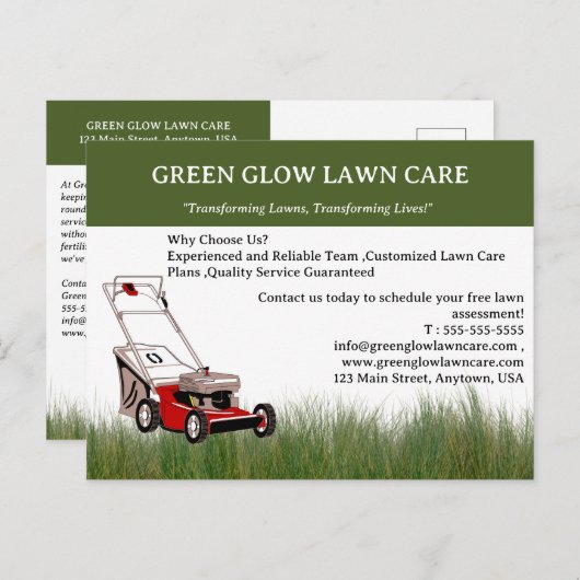 Marketing Landschaftsgestaltung oder Pflege Postkarte (Vorne/Hinten)