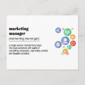 Marketing-Manager-Definition Postkarte (Vorderseite)