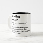 Marketing-Manager-Definition Zweifarbige Tasse (Vorderseite Links)