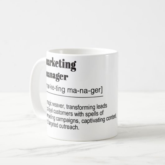 Marketing-Manager-Definition Zweifarbige Tasse (Vorderseite Links)