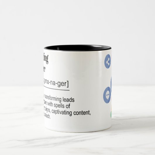Marketing-Manager-Definition Zweifarbige Tasse (Mittel)