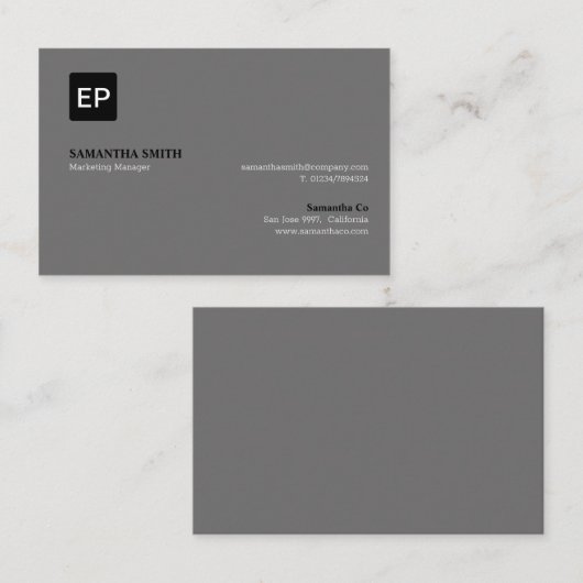 Marketing Manager Grau und Schwarz Euro Visitenkarte (Vorne/Hinten)