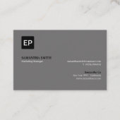Marketing Manager Grau und Schwarz Euro Visitenkarte (Vorderseite)