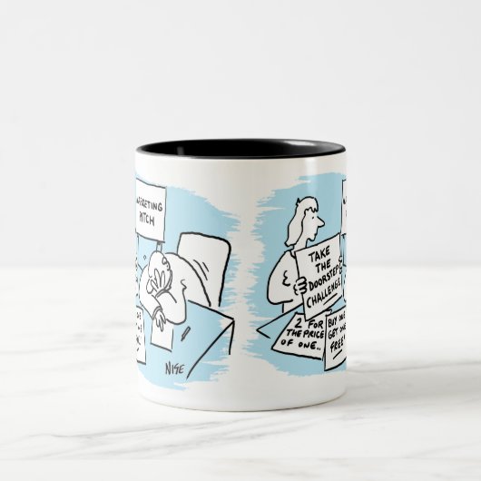 Marketing Manager mit Ideen für die Vertriebskampa Zweifarbige Tasse (Mittel)