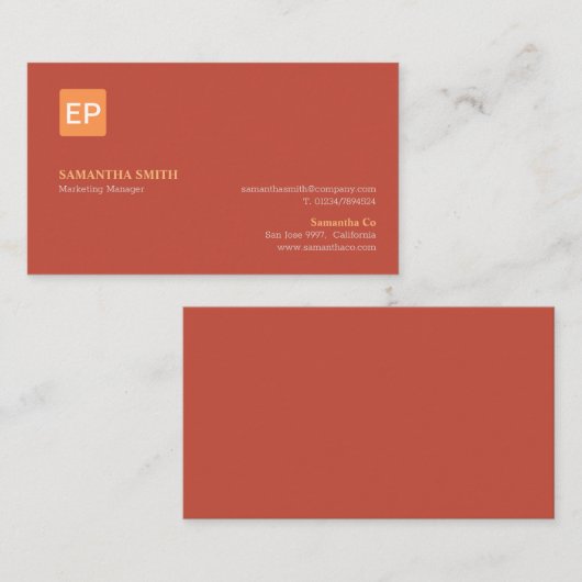 Marketing Manager Red Orange Standar Visitenkarte (Vorne/Hinten)