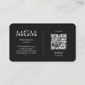 Marketing Metallic Silver Monogram Elegant Moderne Visitenkarte (Rückseite)