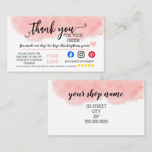 Marketing mit Business Coupon - neue Adresse Empfehlungskarte (Vorne/Hinten)