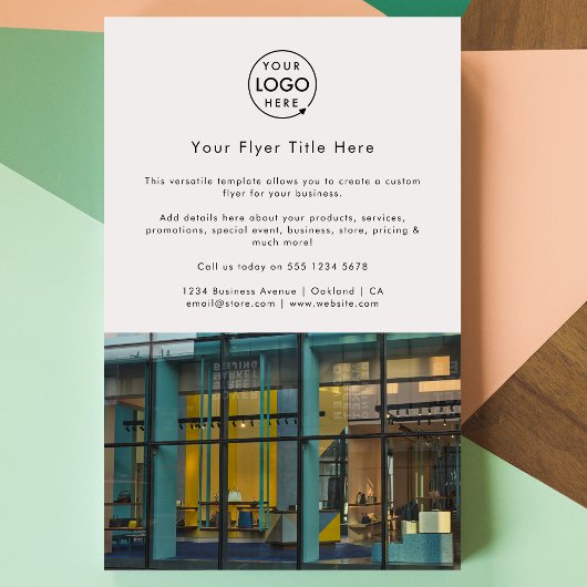 Marketing | Modern Minimalistisches Foto-Logo Flyer