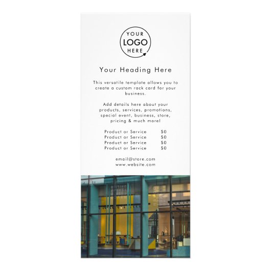 Marketing | Modern Minimalistisches Foto-Logo Werbekarte (Vorne)