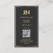 Marketing Professional Black Faux Gold Frame Visitenkarte (Rückseite)