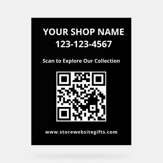 Marketing-QR-Code-Acrylschild Acrylschild (Vorderseite)