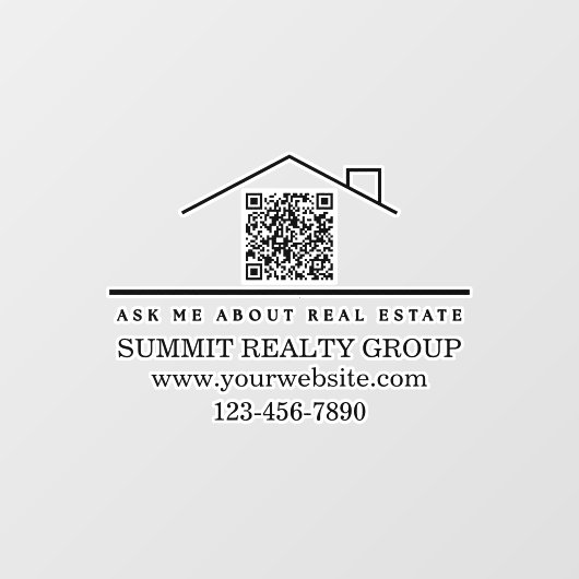 Marketing QR-Code für aktuelles Real Anwesen Fensteraufkleber (Blatt)