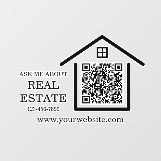 Marketing QR-Code für aktuelles Real Anwesen Fensteraufkleber (Blatt)