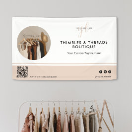 Marketing QR-Foto für das einfache Rosa-Business-L Banner