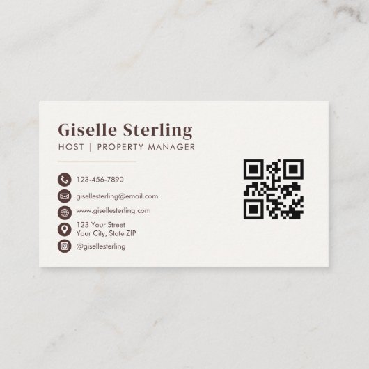 Marketing QR für Mietobjekte Visitenkarte (Rückseite)