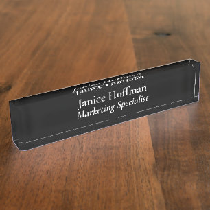 Marketing Specialist Black Acrylic Namensplakette