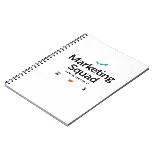 Marketing Squad – Data. Hustle. Repeat. Notizblock (Linke Seite)