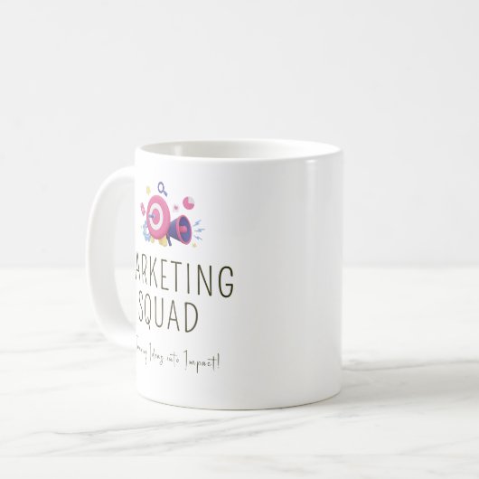 Marketing Squad - Personalisiertes Team Kaffeetasse (Vorderseite Links)