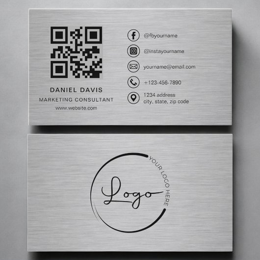 Marketingberater Metall QR Code Visitenkarte