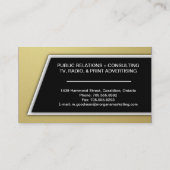 Marketings-Berater-Geschäfts-Karte - Gold u. Visitenkarte (Rückseite)