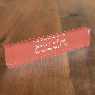 Marketingspezialist Orange Acryl Namensplakette