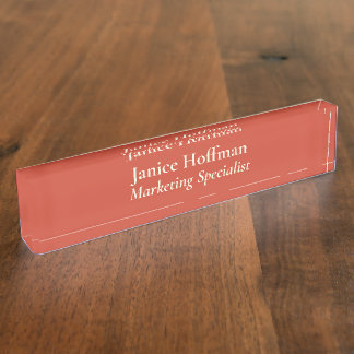 Marketingspezialist Orange Acryl Namensplakette
