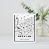 Markham Ontario Canada Travel City Map Poster Postkarte (Stehend Vorderseite)