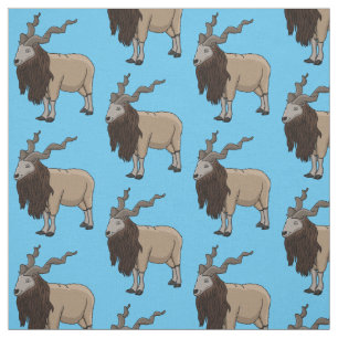 Markhor-Ziegen-Cartoon-Illustration Stoff
