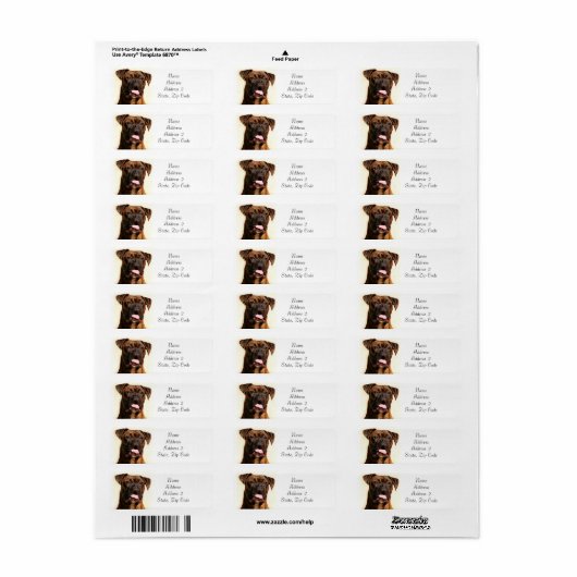 Markieren Sie Boxer Dog Address Labels (Vorne)