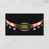 Markieren Sie das Schwarz-Hell-Copper-grüne Marmor Visitenkarte (Vorderseite)