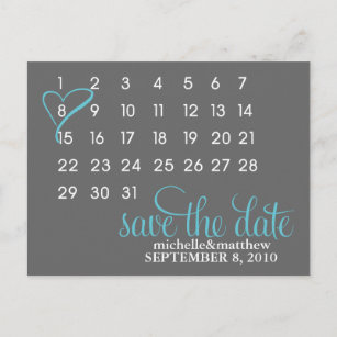 Kalender Save The Date Karten Zazzle De