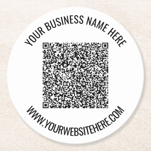 Markieren Sie Ihren QR-Code und benutzerdefinierte Runder Pappuntersetzer (Vorderseite)