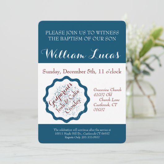 Markieren Sie Taufe-Einladung Einladung (Stehend Vorderseite)