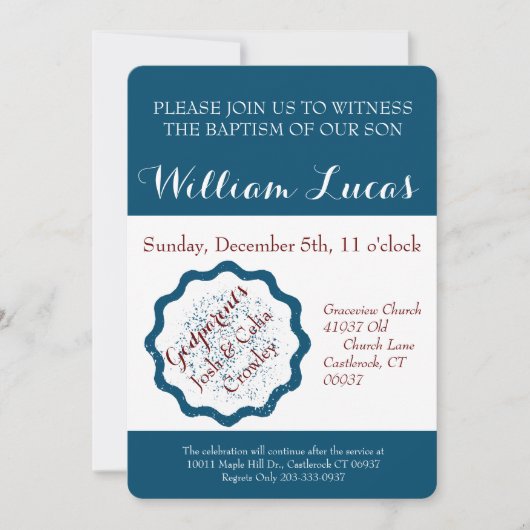 Markieren Sie Taufe-Einladung Einladung (Vorderseite)