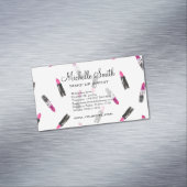 Markieren von Aquarellpinken mit Lippenstift Magnetische Visitenkarte (Beispiel)