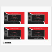 Markierende Labels für Red Black Wavy Silver Logo Rechteckiger Aufkleber (Blatt)