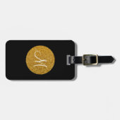 Markierer Monogramm-Gepäckträger mit Lederband Gepäckanhänger (Vorderseite horizontal)