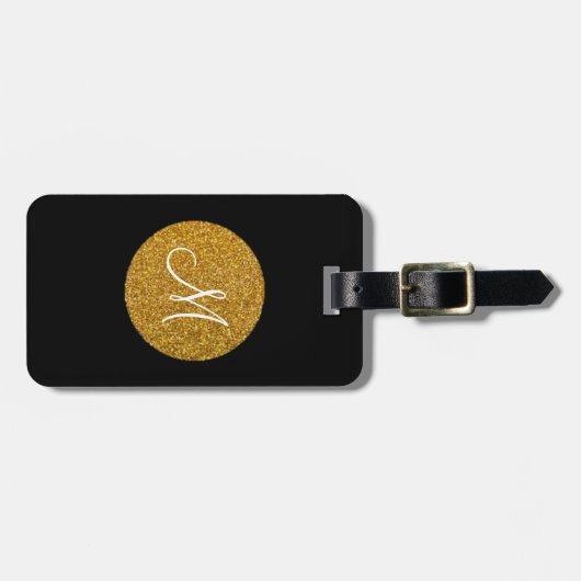 Markierer Monogramm-Gepäckträger mit Lederband Gepäckanhänger (Vorderseite horizontal)