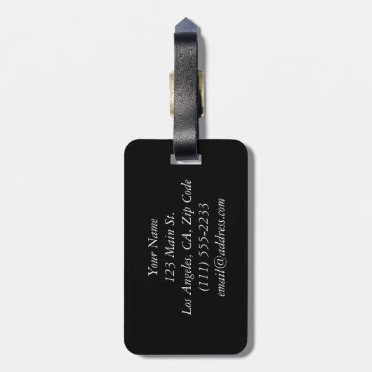 Markierer Monogramm-Gepäckträger mit Lederband Gepäckanhänger (Rückseite vertikal)