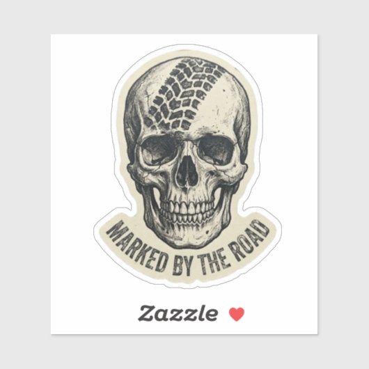 Markiert durch den Road Skull Aufkleber | Dark Bik (Blatt)