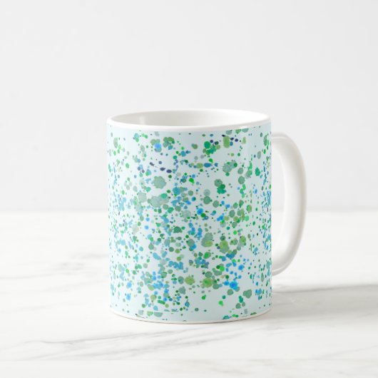markierte Paint Blue und Green Kaffeetasse (VorderseiteRechts)