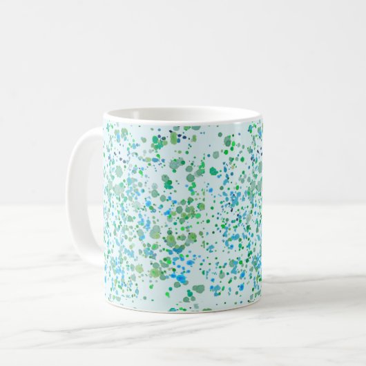 markierte Paint Blue und Green Kaffeetasse (Vorderseite Links)