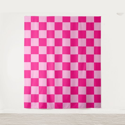 Markierte Quadrate hellrosa Retro Wandteppich (Vorderseite)