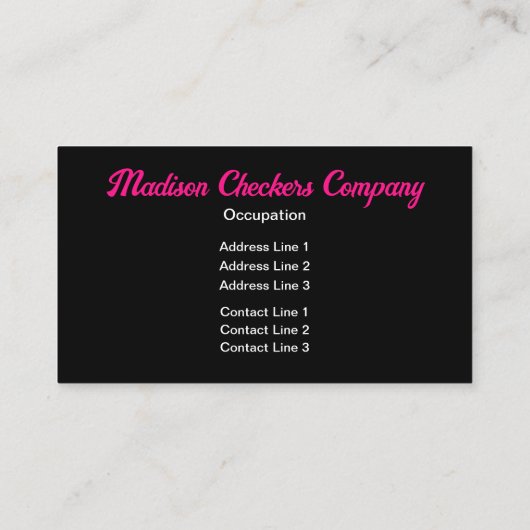 Markierte Quadrate hellrosa Retrogramm Visitenkarte (Rückseite)