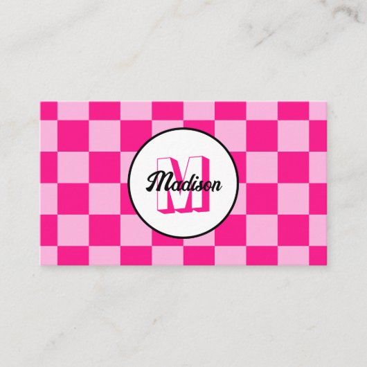 Markierte Quadrate hellrosa Retrogramm Visitenkarte (Vorderseite)