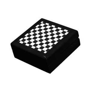Markierte Quadrate schwarz-weiß geometrischer Retr Erinnerungskiste