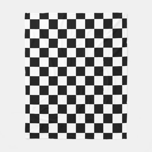 Markierte Quadrate schwarz-weiß geometrischer Retr Fleecedecke (Vorderseite)
